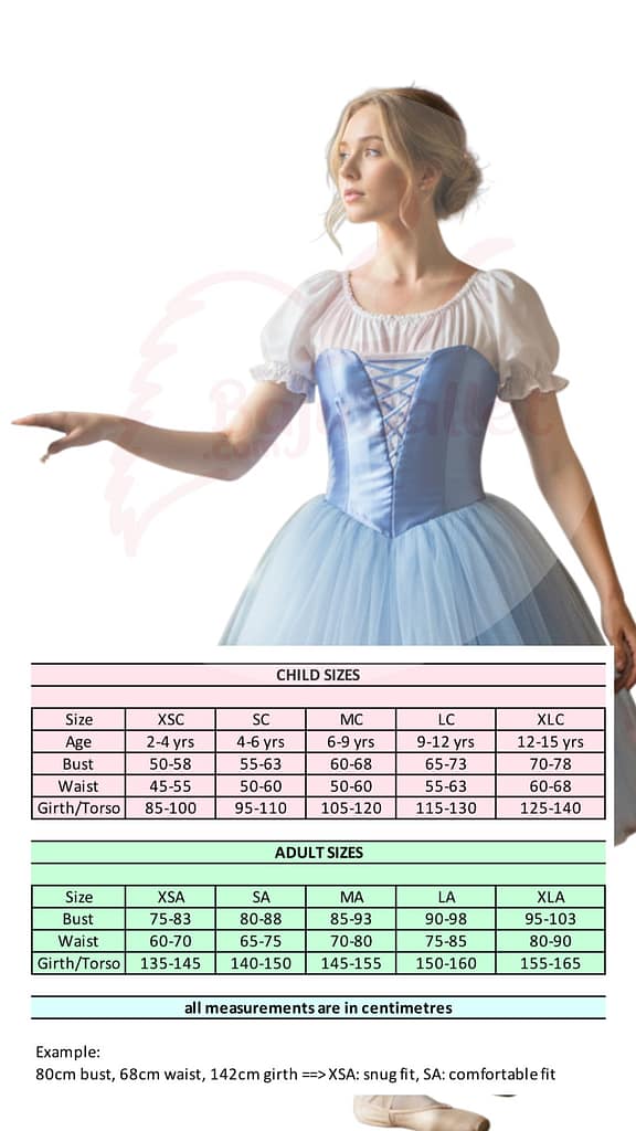 Giselle Act 1 Style 03 Giselle-Act-1-Style-03-Size-Chart