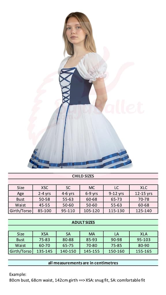 Giselle Act 1 Style 04 Giselle-Act-1-Style-04-Size-Chart