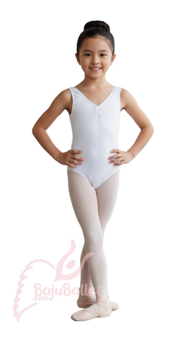 Leotard Tank Ruched Front Leotard-Ruched-Front-White