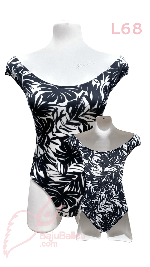 L68 Black White Floral