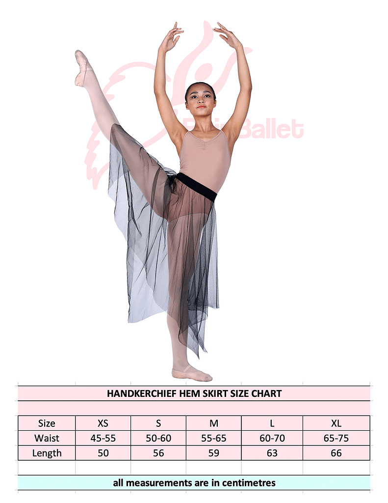 Handkerchief Hem Skirt Size Chart