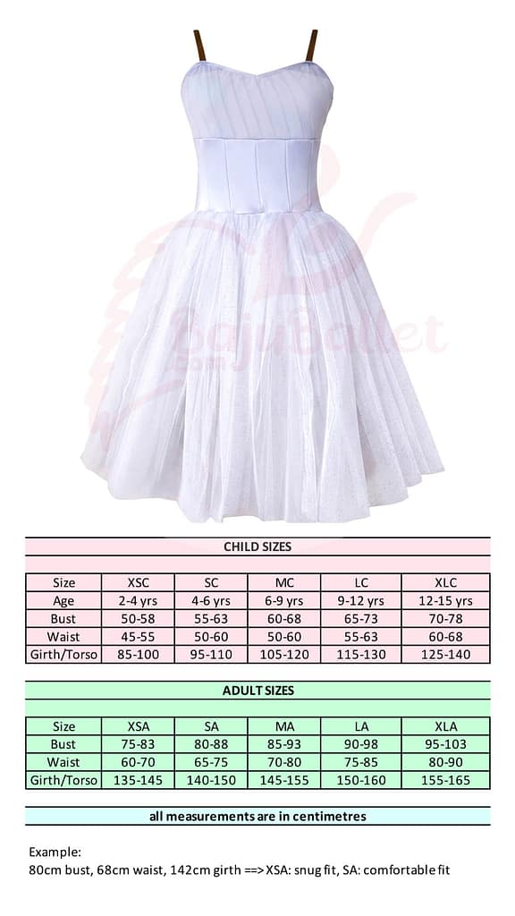 Giselle Act 2 Style 02 Giselle-Act-2-Style-02-Size-Chart