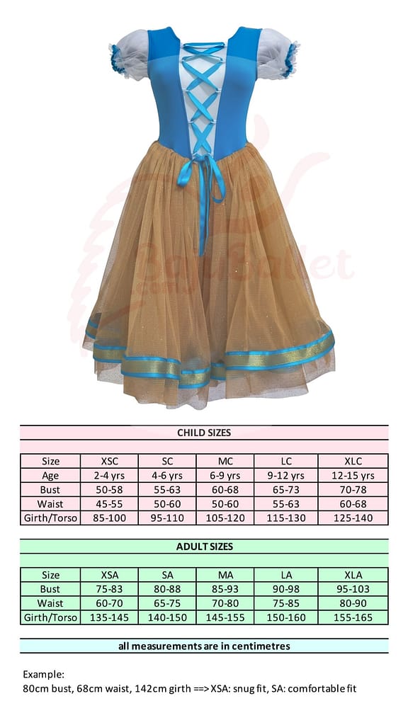 Giselle Act 1 Style 05 Giselle-Act-1-style-05-Size-Chart