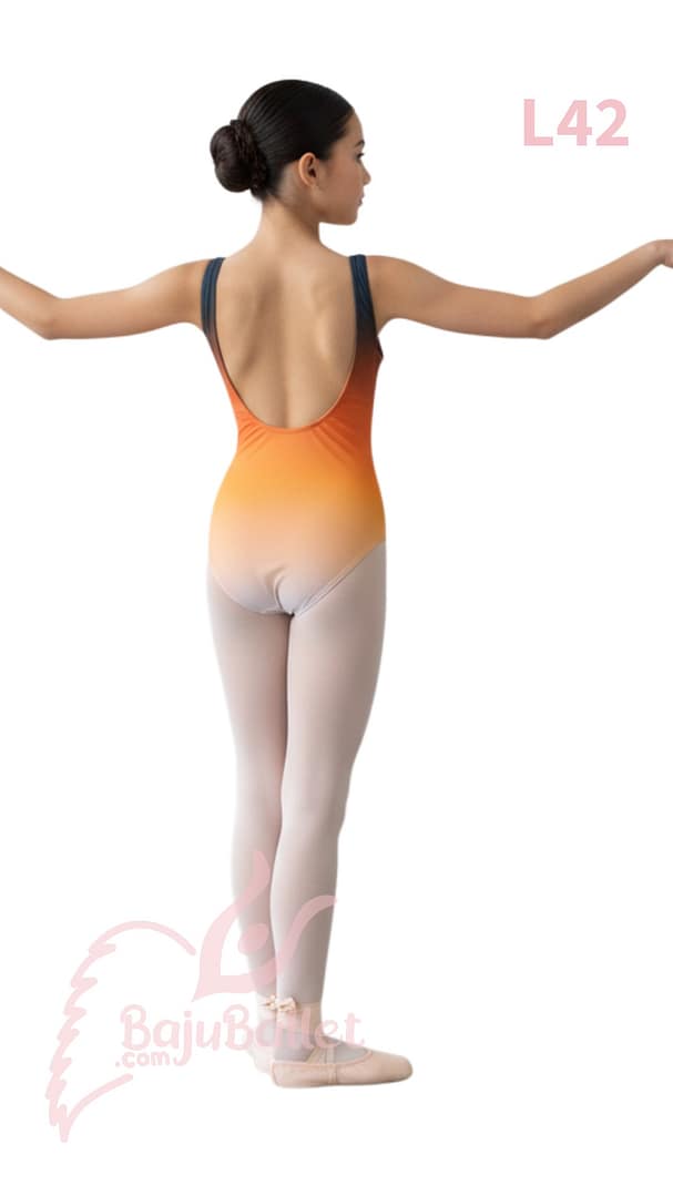 L42 L42-Ombre-Black-Orange-Back