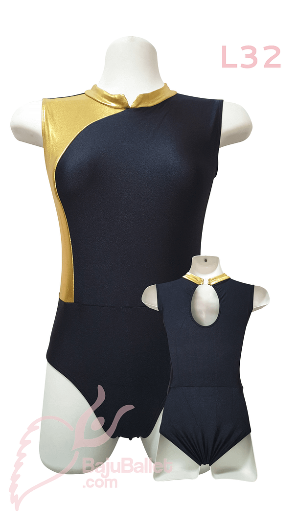 L32 L32 Leotard Black Gold
