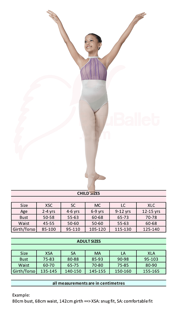 L16 Size chart Baju Ballet L16