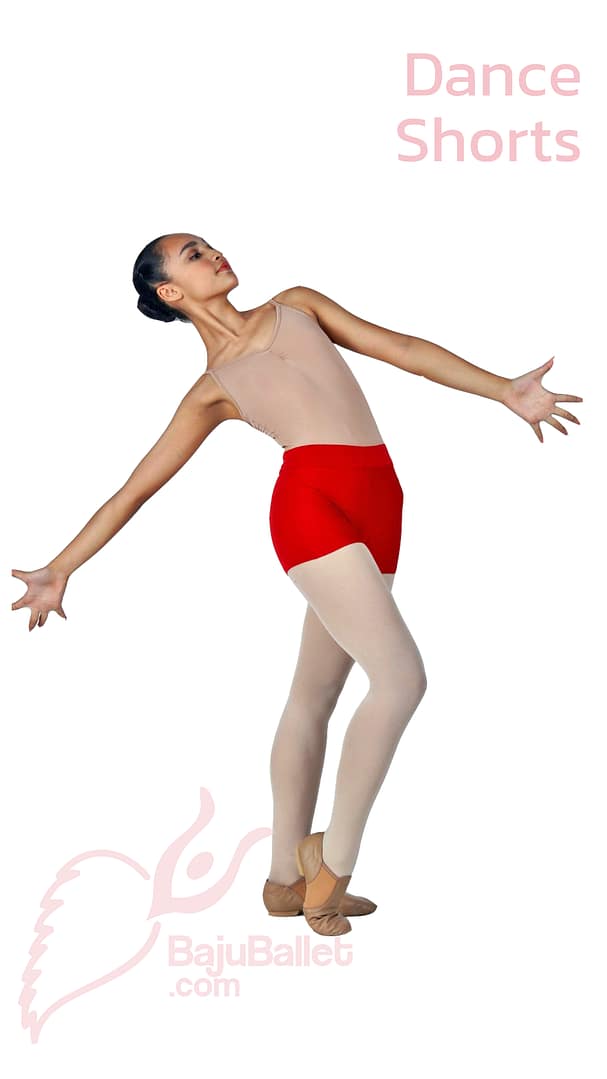 Dance Shorts Fold-over Red Dance Shorts for Dancing