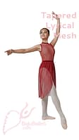 Tapered Lyrical Mesh Skirt Tapered Lyrical Mesh Maroon 1