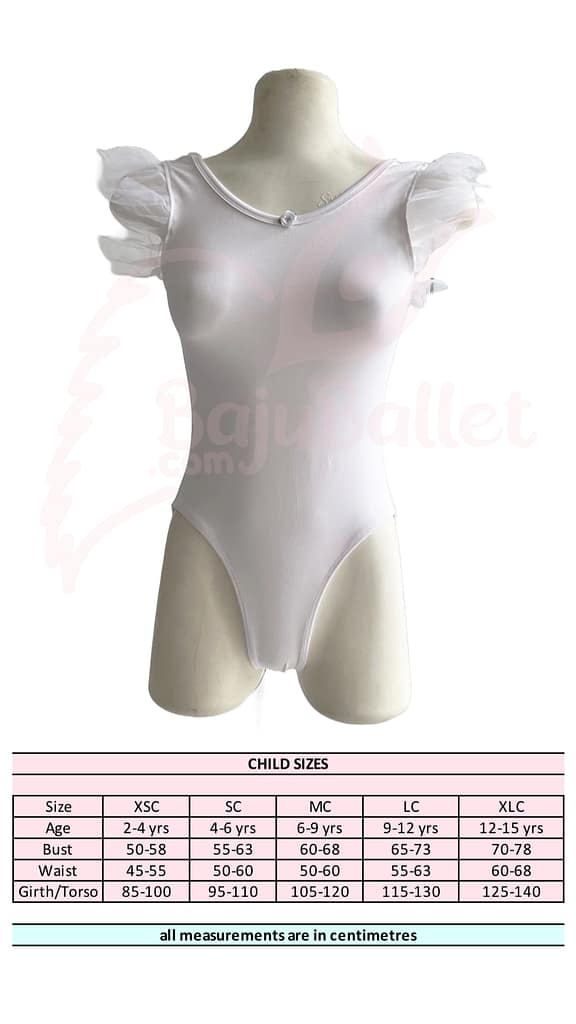 Leotard Flare Sleeves Size-Chart-Flare-Sleeve