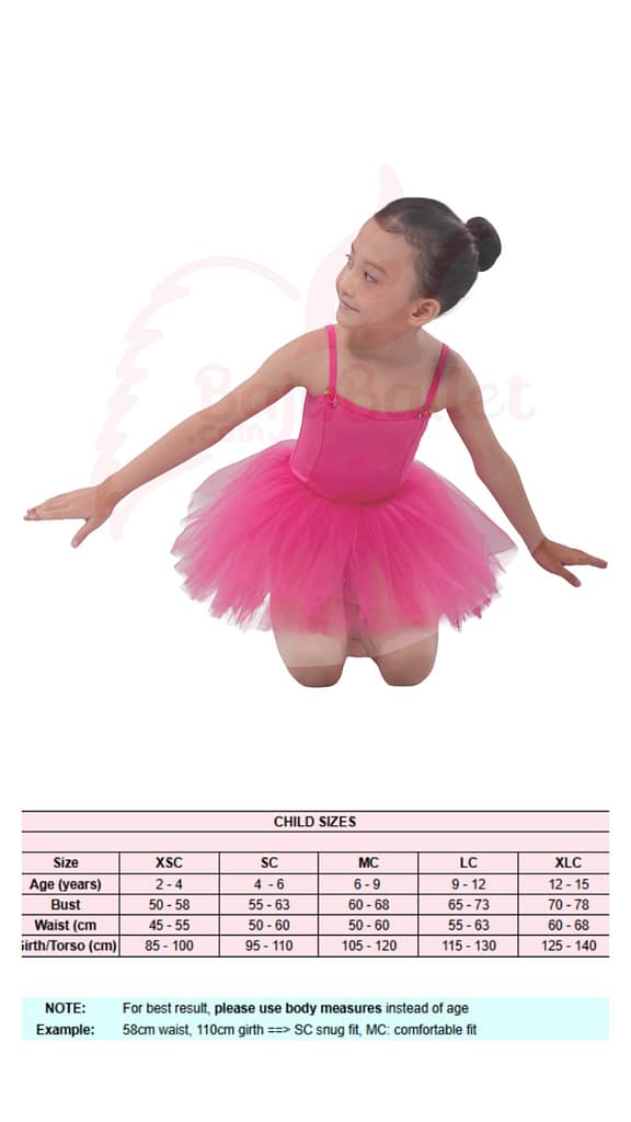 Tutu Camisole Tutu-Camisole-Size-Chart