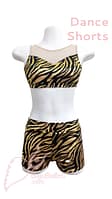 Dance Shorts Fold-Over Gold Zebra