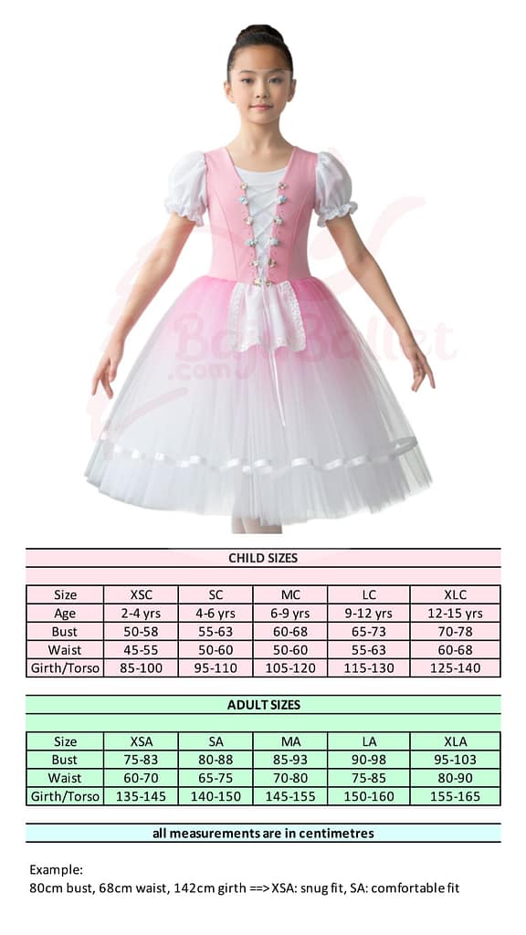 Giselle Act 1 Style 06 Giselle-Act-1-Style-06-Size-Chart
