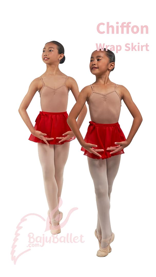Ballet Skirt Wrap Chiffon Chiffon-Wrap-Skirt-Red