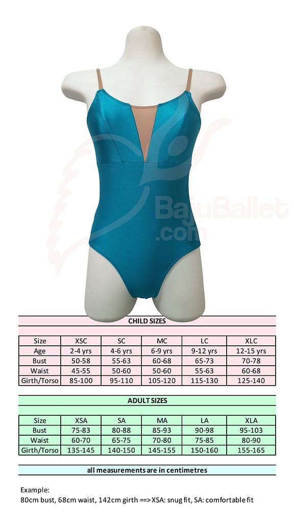Leotard Bodice 11 Size Chart Leotard Bodice