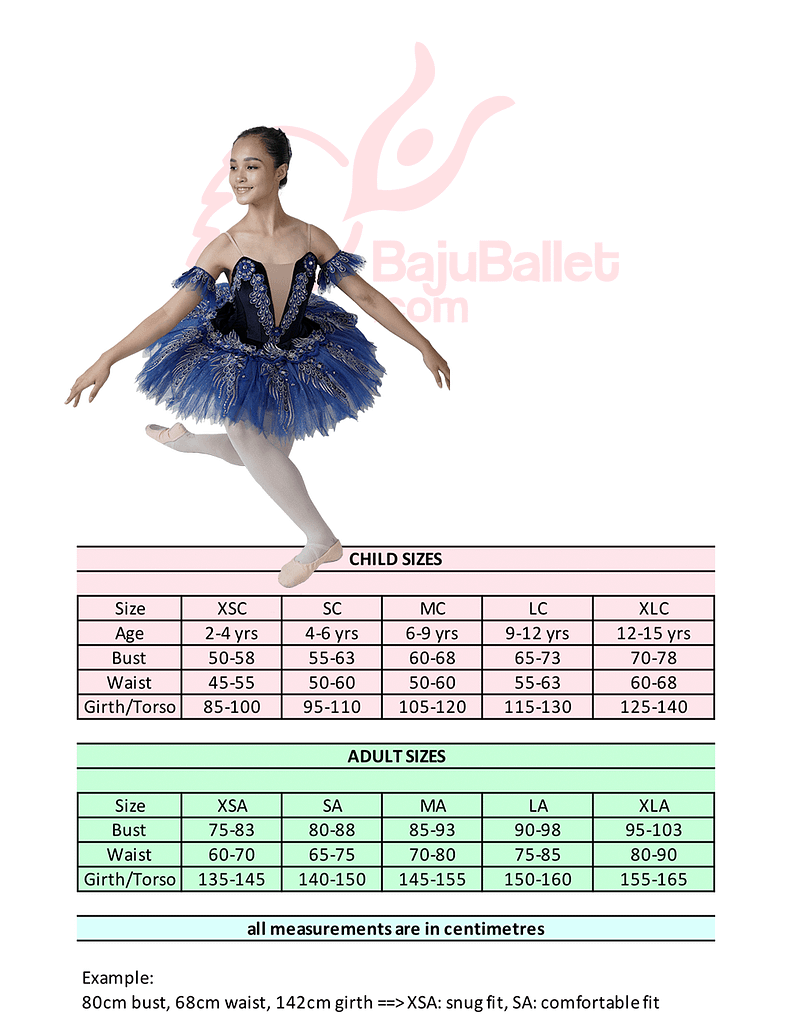 Princess Florine 4 Leotard Sizing Chart Template