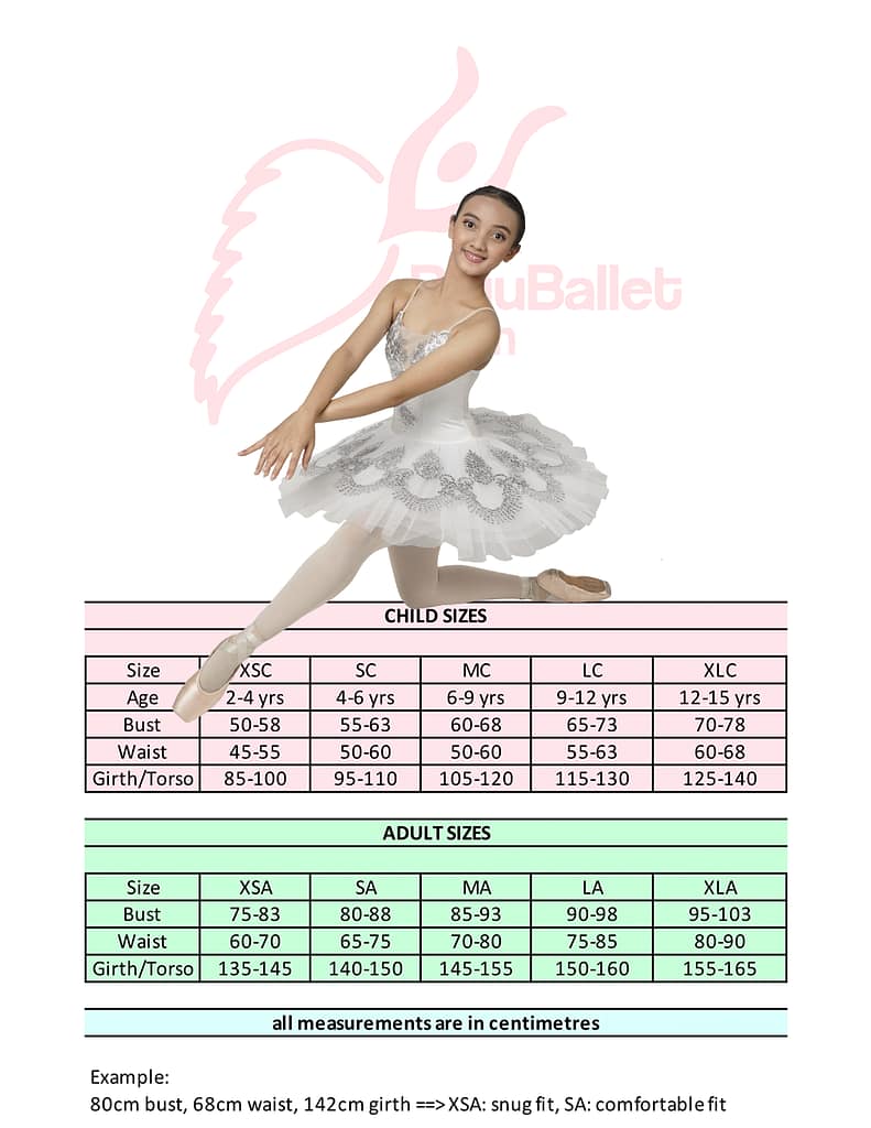 La Bayadère 3 La Bayadere Size Chart 1
