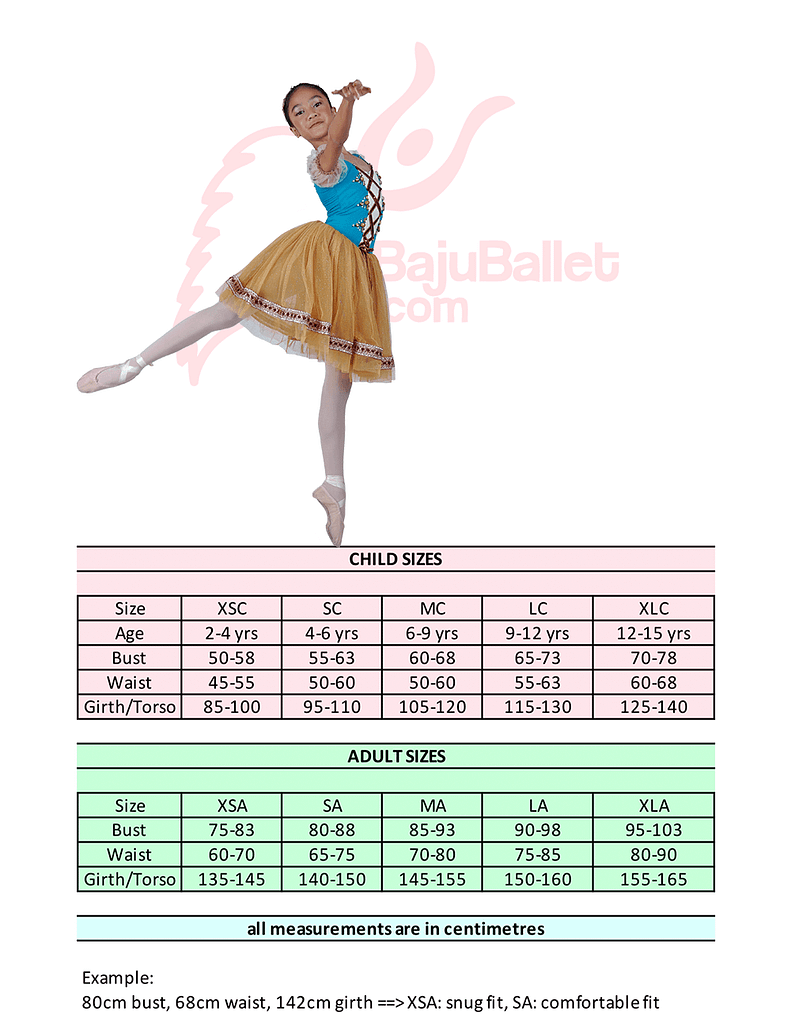 Giselle Style 1 4 Giselle 1 Size Chart